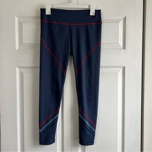 Marine Layer M Leggings MIA Retro Weekend Sport Mid Rise Cropped Blue‎ Pilates